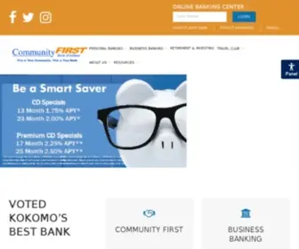 Cfbindiana.com(Community First Bank of Indiana) Screenshot