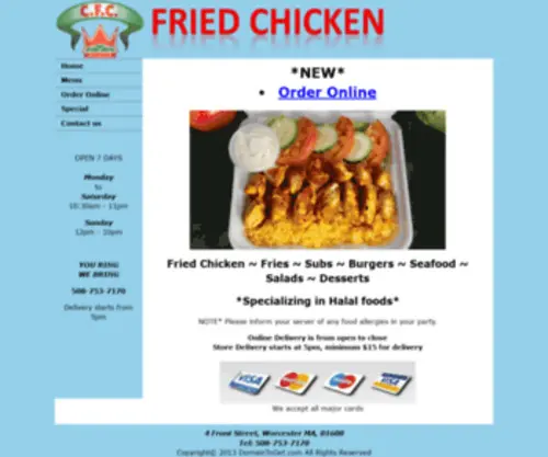 CFCfriedchicken.com(CFC Fried Chicken 4 Front Street) Screenshot