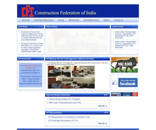 Cfiindia.com(Construction Federation of India) Screenshot