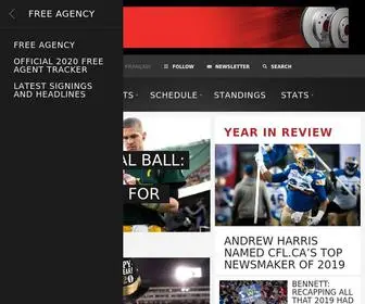 CFL.ca(Official site of the Canadian Football League) Screenshot