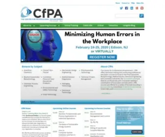 Cfpa.com(Worldwide leader in Technical Training courses for Pharmaceutical) Screenshot