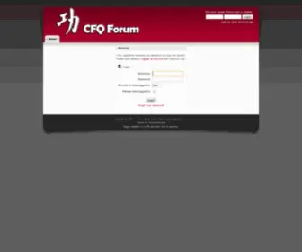 CFqforum.com(Log in) Screenshot