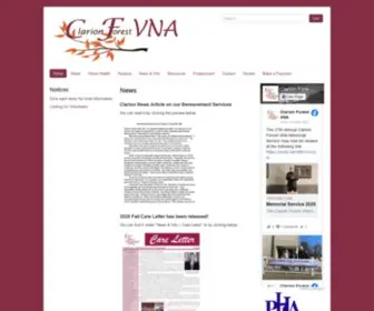 CFvna.org(The Clarion Forest VNA) Screenshot