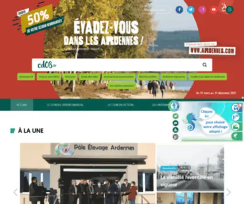 CG08.fr(Site officiel du Conseil Général des Ardennes) Screenshot
