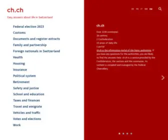 CH.ch(The Swiss Authorities online) Screenshot