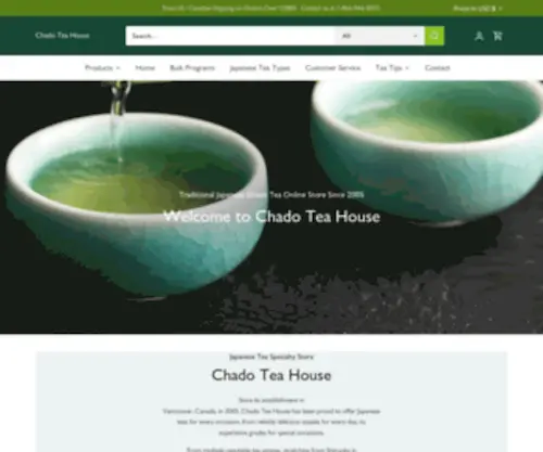 Chadoteahouse.com(Buy traditional Japanese tea Sencha) Screenshot