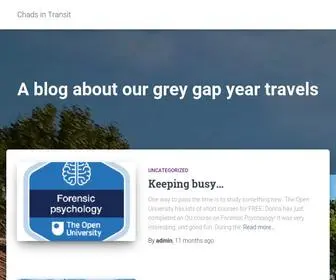 Chadsintransit.info(A blog about our grey gap year travels) Screenshot