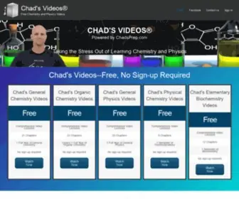 Chadsvideos.com(Taking the stress out of learning chemistry and physics. Chad&#039;s Videos) Screenshot