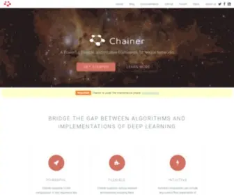 Chainer.org(A flexible framework for neural networks) Screenshot