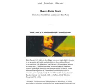 Chaires-Blaise-Pascal.org(Chaires Blaise Pascal) Screenshot