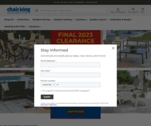 Chairking.com(Chair king backyard store) Screenshot