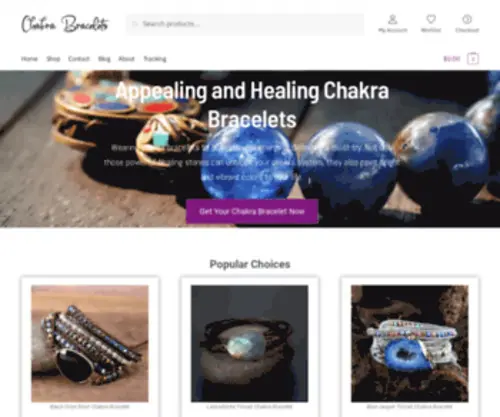 Chakra-Bracelets.com(Chakra bracelets made of natural healing stones and crystals) Screenshot