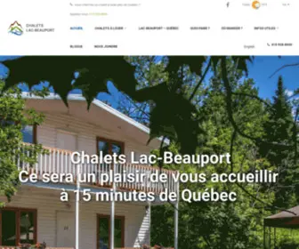 Chaletslacbeauport.com(Chalets à louer région de Québec) Screenshot