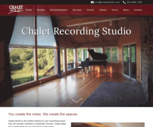 Chaletstudio.com(Chalet recording studio toronto) Screenshot