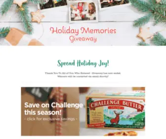 Challengebuttermemories.com(Challenge Holiday Memories Giveaway) Screenshot