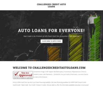 Challengedcreditautoloans.com(Challenged Credit Auto Loans) Screenshot