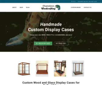 Chameleonwoodcrafting.com(Custom Wood and Glass Display Case for Collectibles) Screenshot