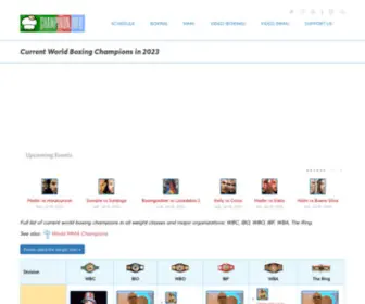 Champinon.info(Full list of current world boxing champions in all weight classes and major organizations) Screenshot