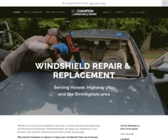 Championwindshieldrepair.com(Windshield Replacement & Crack Repair in Birmingham) Screenshot