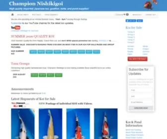 Champkoi.com(Champion Nishikigoi) Screenshot