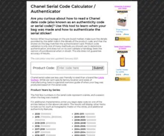 Chanelcodecalc.com(Chanelcodecalc) Screenshot