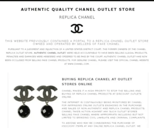 Chaneloutletsonline.com(CHANEL, INC) Screenshot