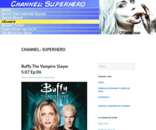 Channelsuperhero.com(Surfing the heroes on the small screen) Screenshot