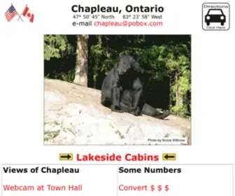 Chapleau.com(Lakeside Cabins. Good fishing and wildlife observation. Boats inc) Screenshot