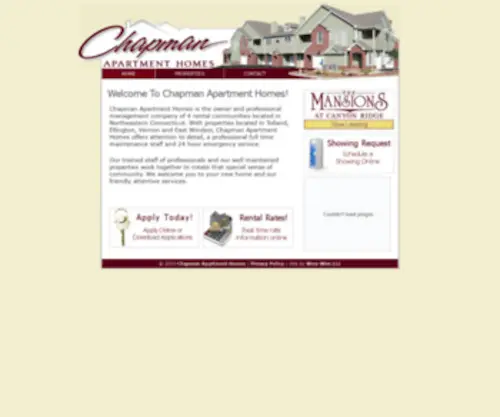 Chapmanproperties.com(Chapman Apartment Homes) Screenshot