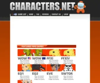 Characters.net(Buy wow accounts) Screenshot