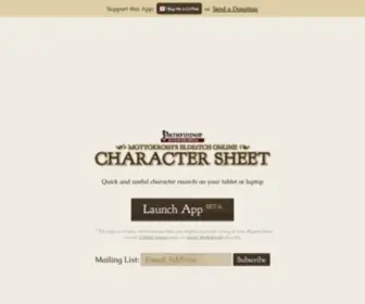 Charactersheet.co.uk(Charactersheet) Screenshot