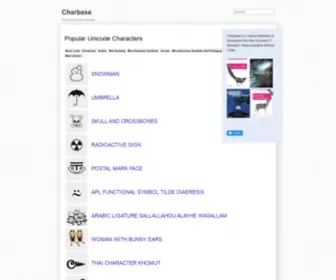 Charbase.com(A visual unicode database) Screenshot
