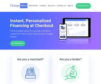 Chargeafter.com(Consumer Point of Sale Financing for all. Shop Now. Pay Later. ChargeAfter) Screenshot
