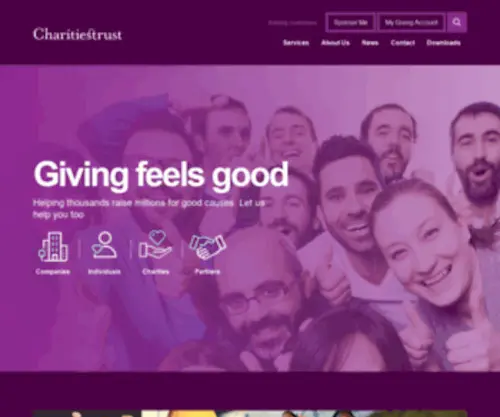 Charitiestrust.org.uk(Giving feels good) Screenshot