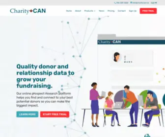 Charitycan.ca(Our online prospect research and relationship mapping platform) Screenshot