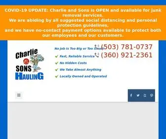 Charlieandsons.com(Junk Removal Portland) Screenshot