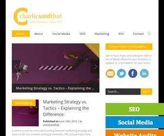 Charliesaidthat.com(Digital Strategist Freelance Social Media Consultant in London) Screenshot