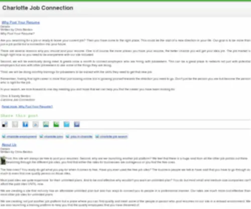 Charlottejobconnection.com(Charlotte Jobs) Screenshot