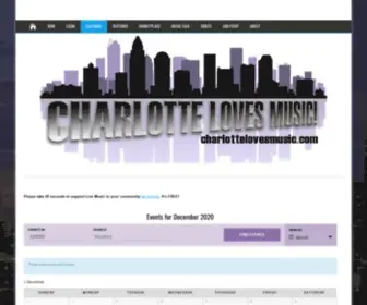 Charlottelovesmusic.com(Events for January 2021) Screenshot