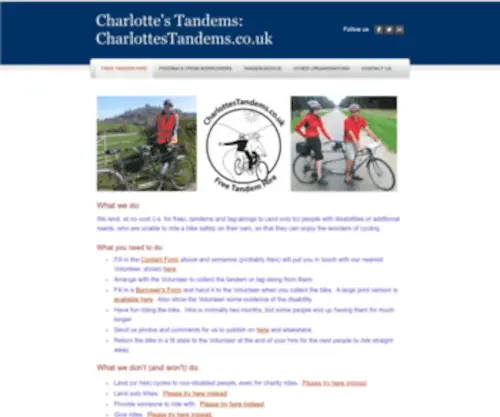 Charlottestandems.co.uk(Charlotte's Tandems) Screenshot