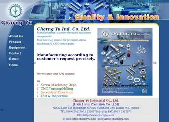 Charngyu.com(Manufacturing customer designed machined components including CNC Turning) Screenshot