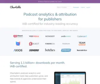 Chartable.com(Podcast Analytics & Attribution) Screenshot