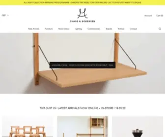 Chaseandsorensen.com(East London furniture shop stocking an eclectic mix of Scandinavian vintage design) Screenshot
