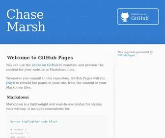 Chasemarsh.com(GitHub Pages) Screenshot