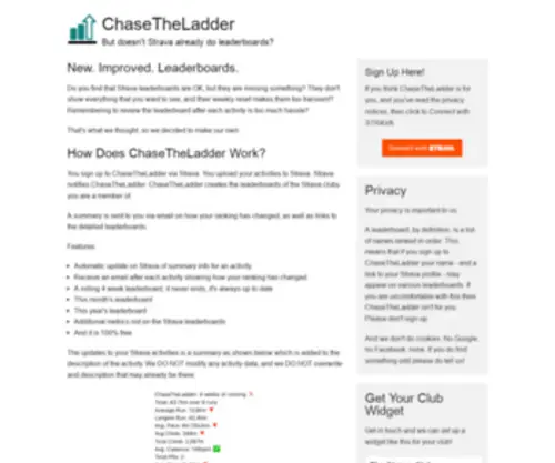 Chasetheladder.com(Supercharge your Strava leaderboard) Screenshot