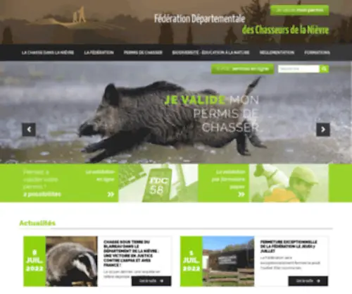Chasse-Nature-58.com(Fédération chasse) Screenshot