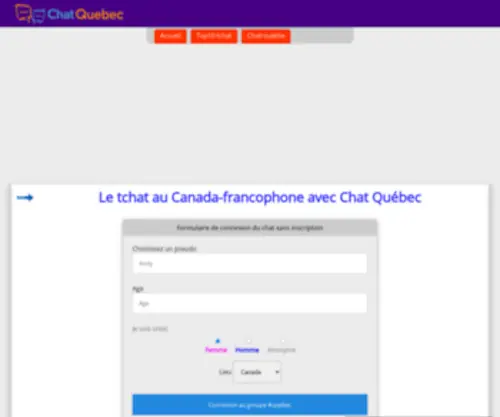Chat-Quebec.net(Tchat généraliste au Québec) Screenshot