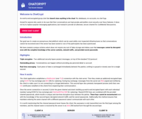 Chatcrypt.com(The Secure Channel) Screenshot