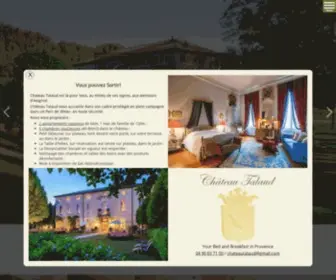 Chateautalaud.com(Chateau Talaud Prestige Bed and breakfast in Provence) Screenshot