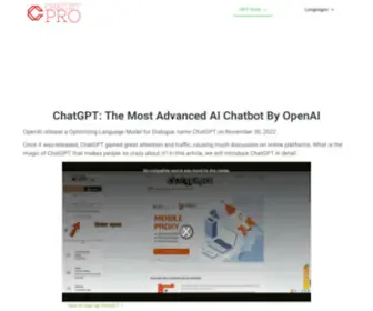 Chatgpt.pro(The Most Advanced AI Chatbot in 2022) Screenshot